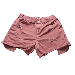 Pink distressed Girl shorts 14